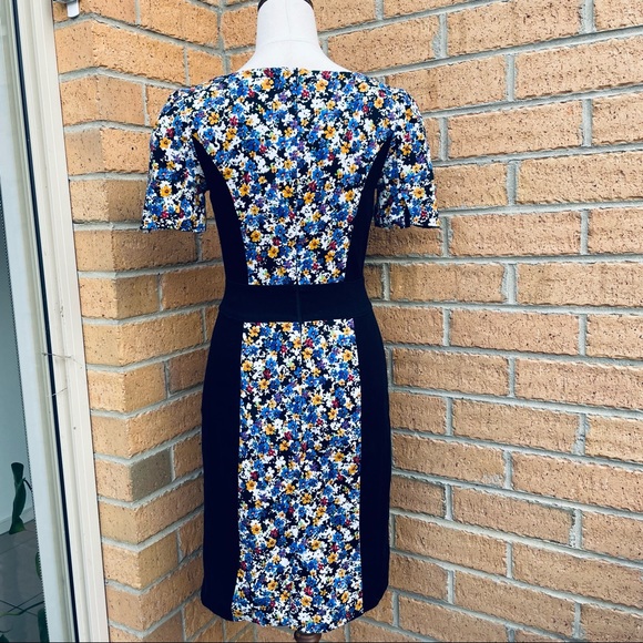 ✨Host Pick✨ REVIEW Floral Panel Pencil Dress Size 6 Capped Sleeves Smart Casual - Picture 4 of 7